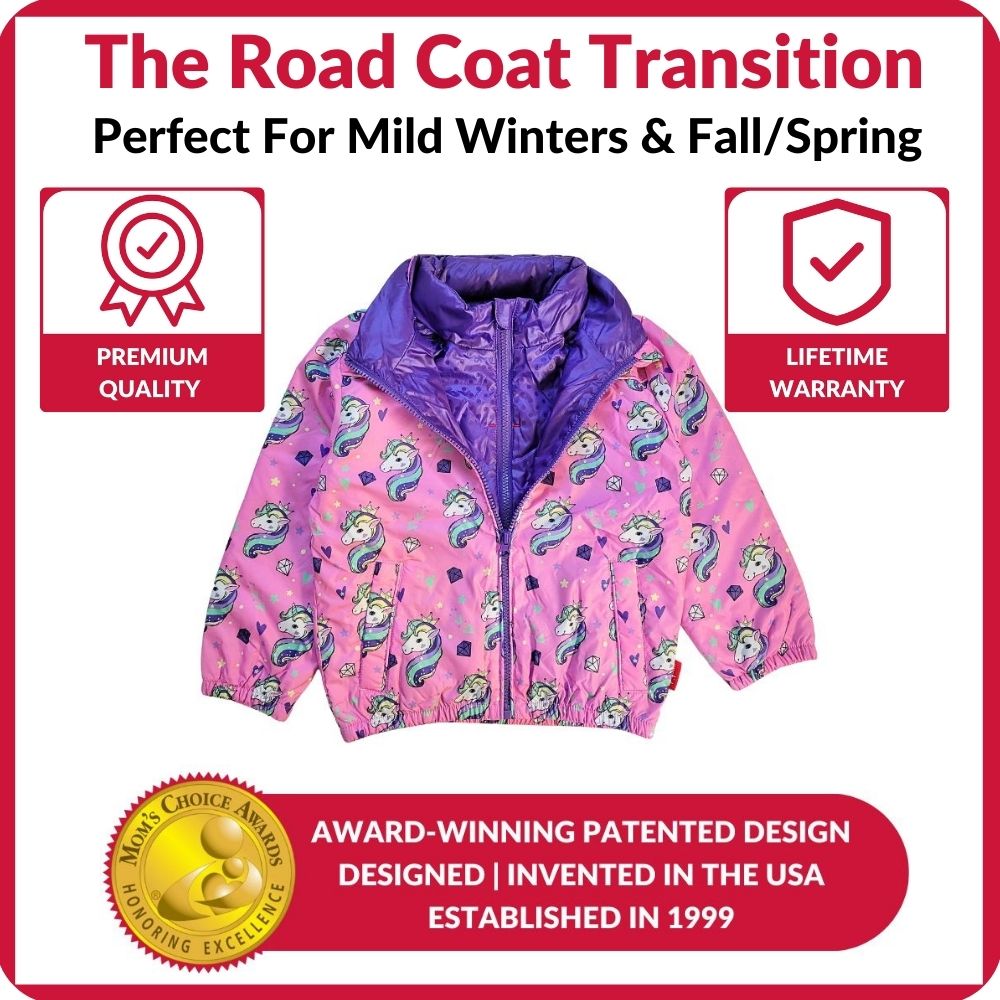 Car Seat Coat | The Road Coat Transition - Unicorn Print
