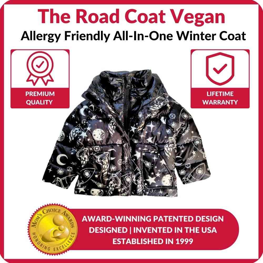 Car Seat Coat | The Road Coat Vegan - Rocketship Print