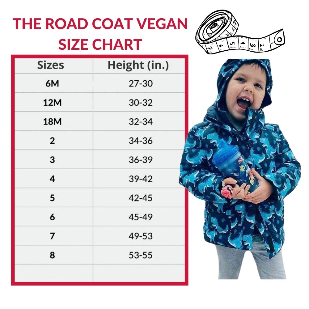 Car Seat Coat | The Road Coat Vegan - Navy Raptor Print