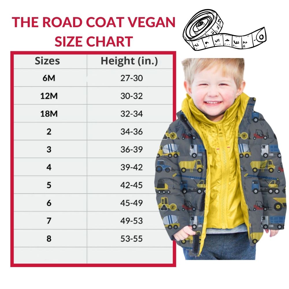 Car Seat Coat | The Road Coat Vegan - Construction Print