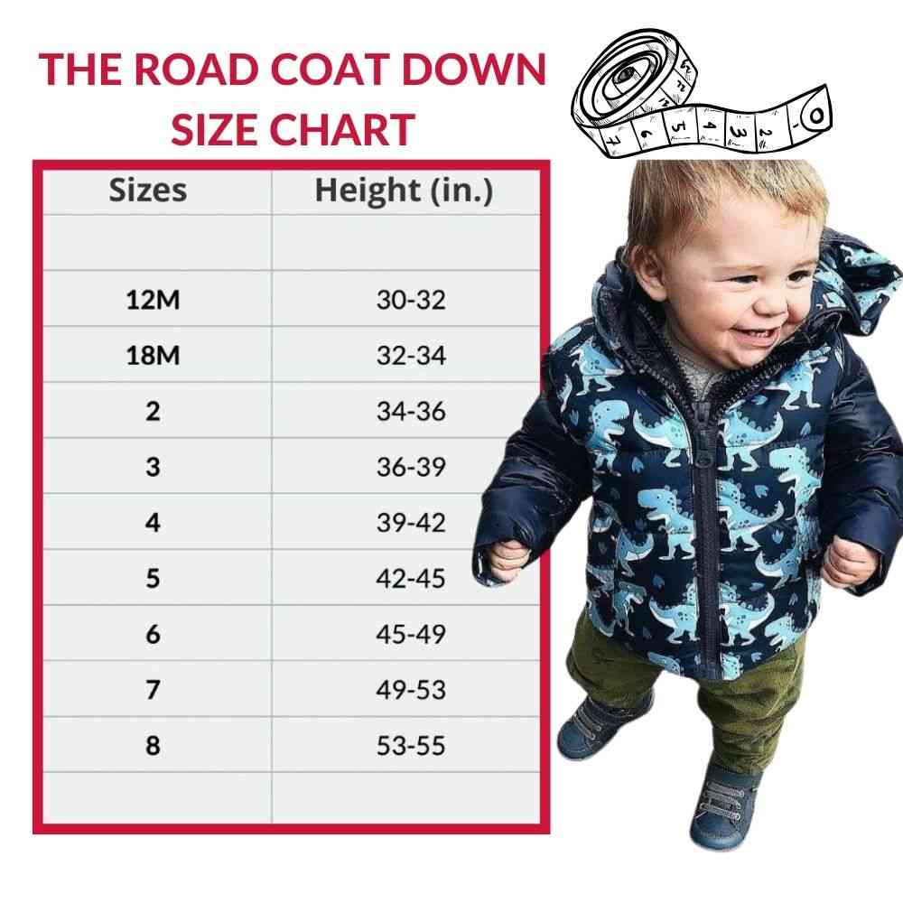 Car Seat Coat | The Road Coat Down - Navy Raptor Print