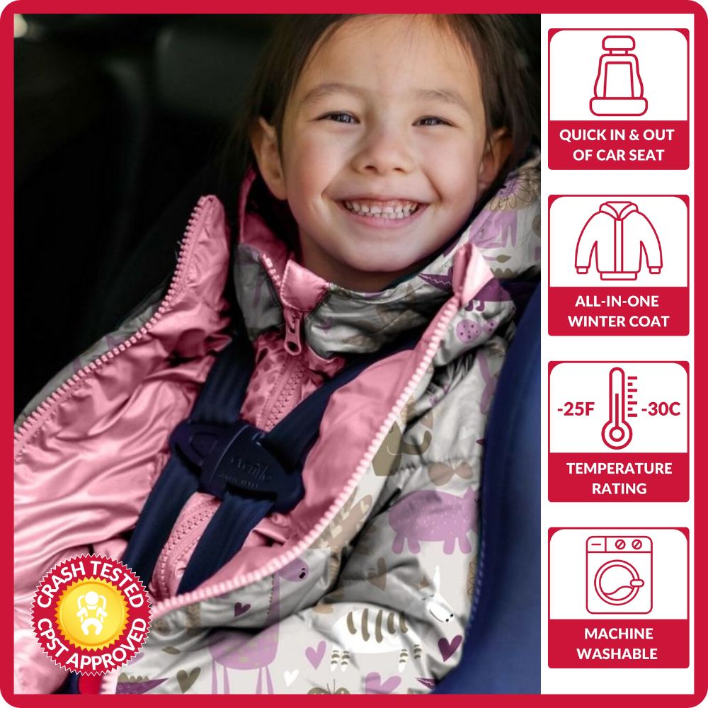 Car Seat Coat | The Road Coat Down - Safari Print