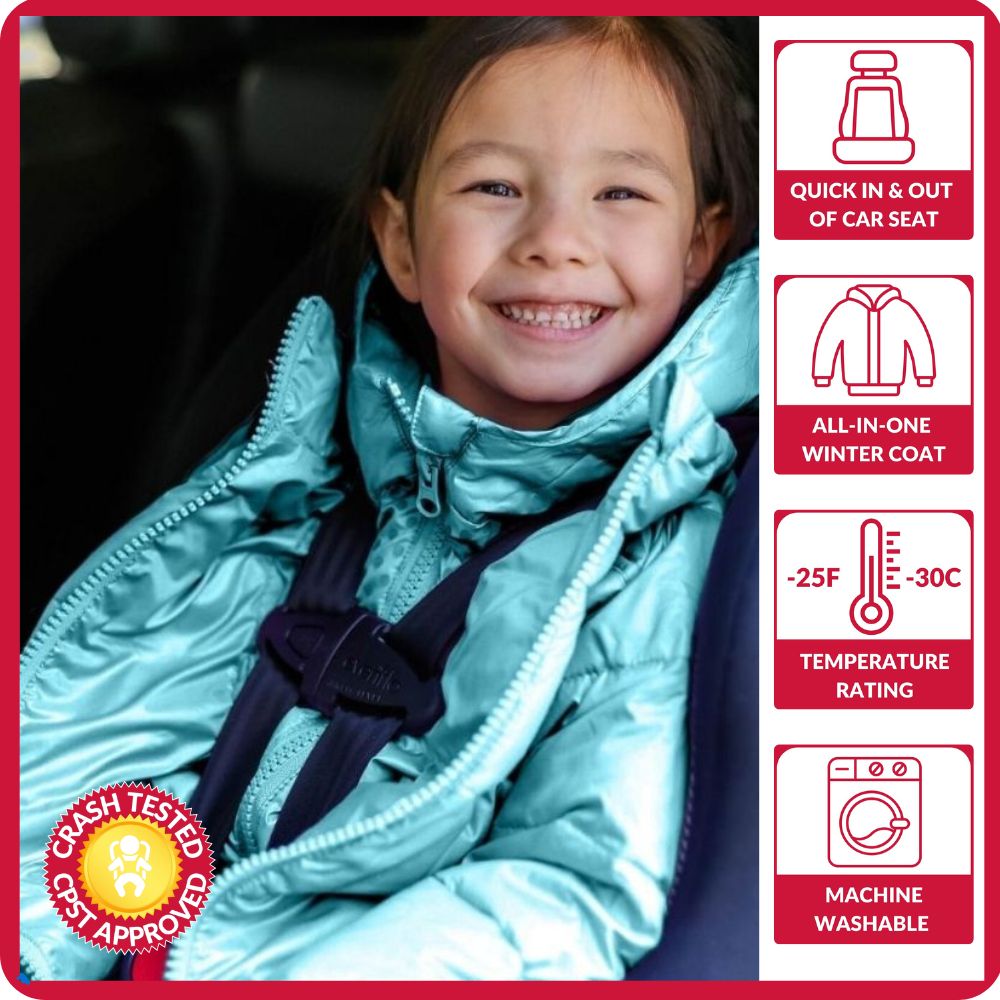Car Seat Coat | The Road Coat Down - Aqua