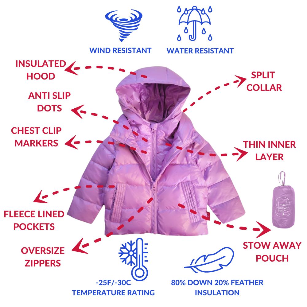 Car Seat Coat | The Road Coat Down - Lilac
