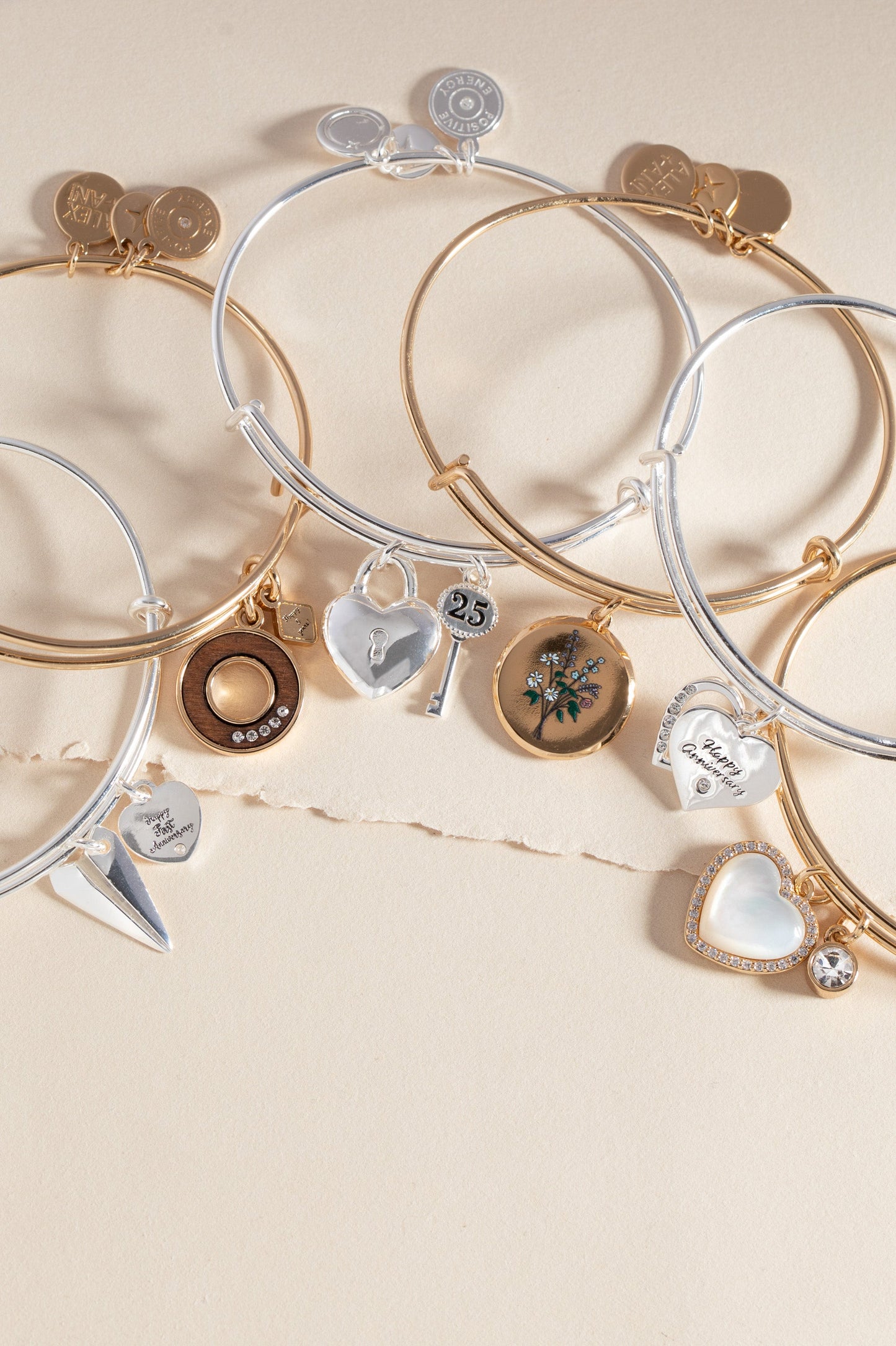 Mother of Pearl Heart Anniversary Bangle