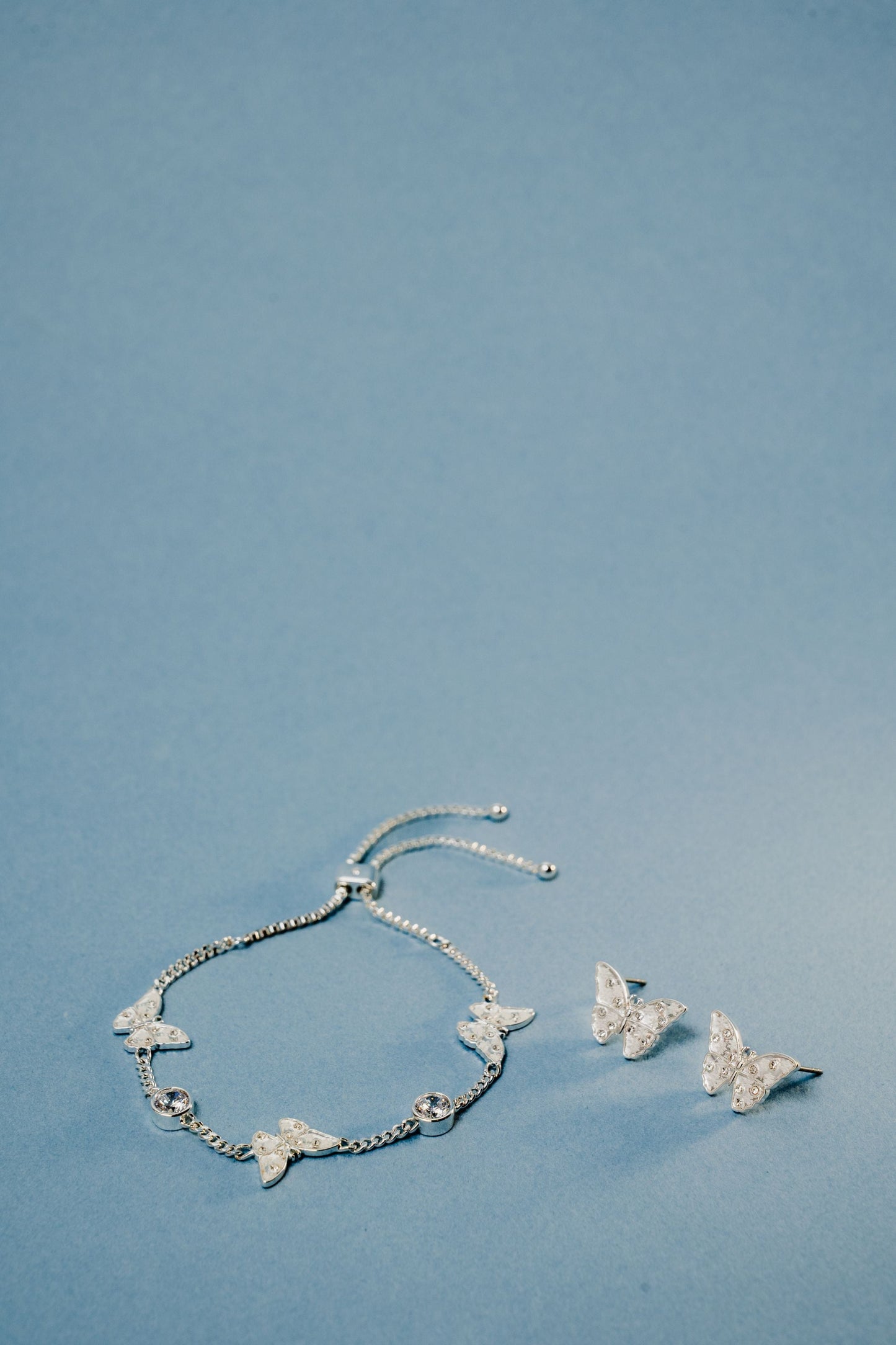 Glass Butterfly Statement Stud Earrings