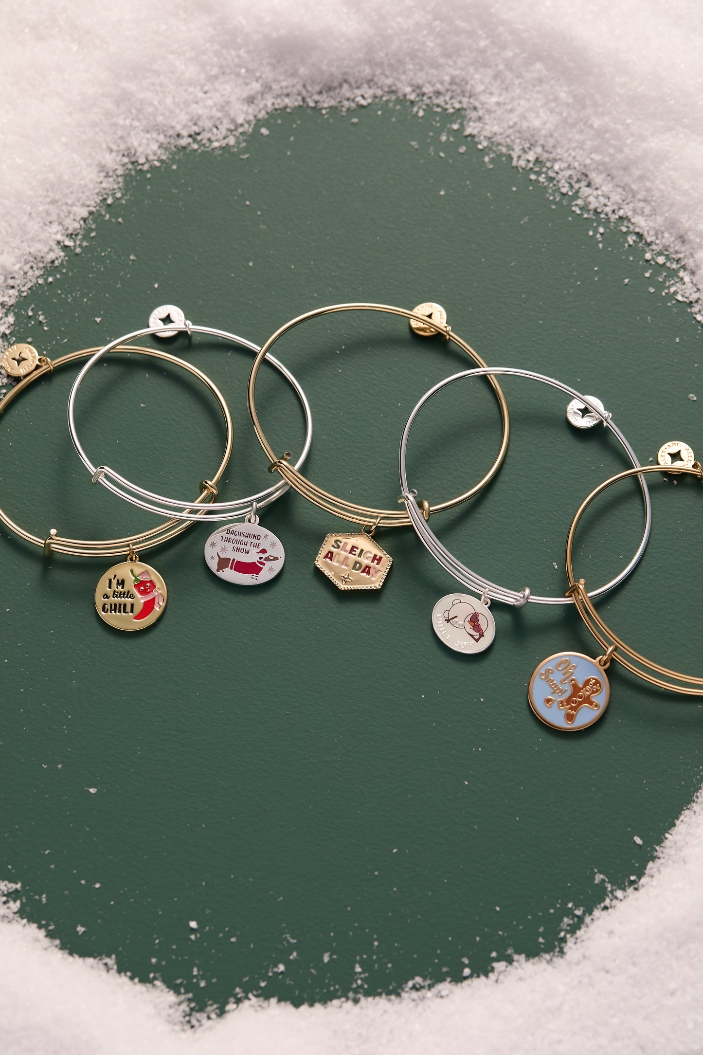 'Dachsund Through The Snow' Dog Charm Bangle
