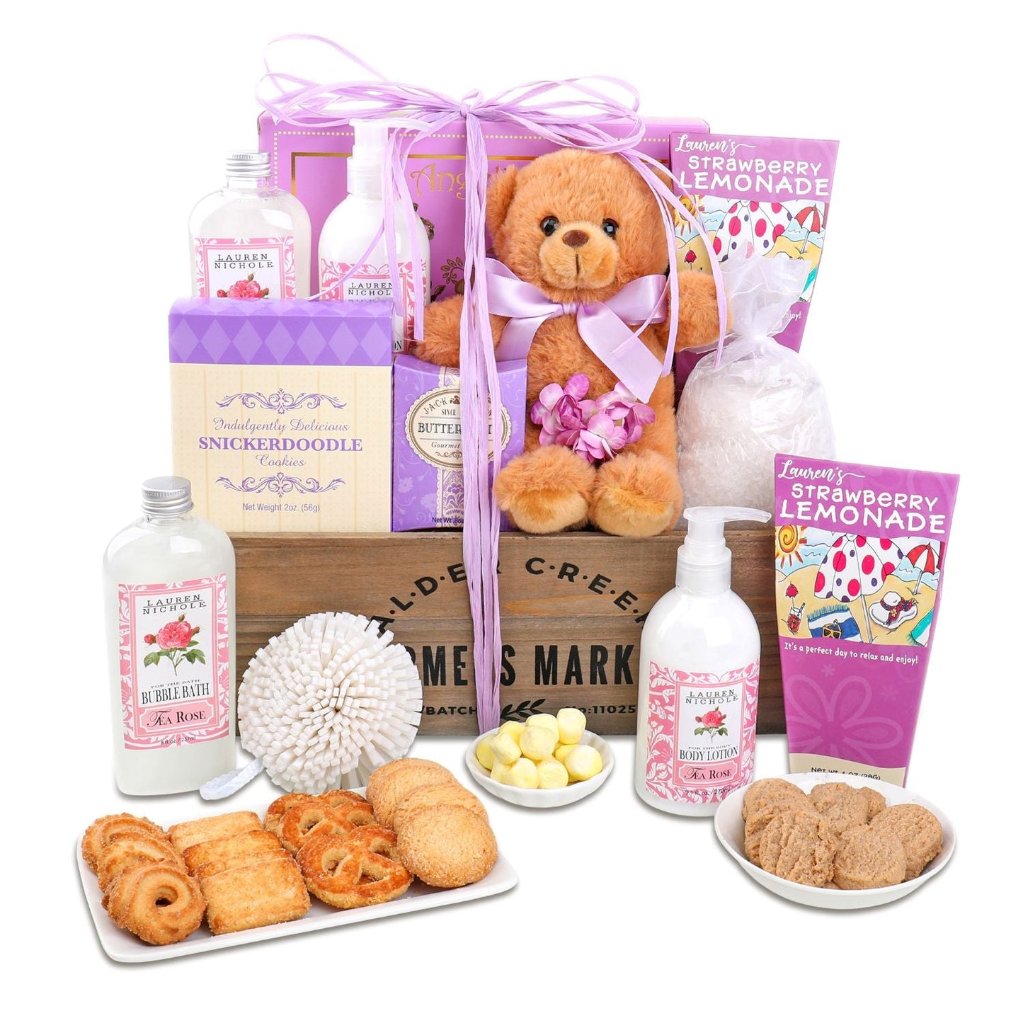 New Mom Pampered Rose Self Care Gift Basket