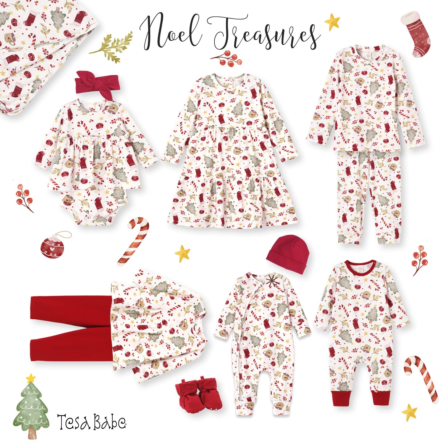 Kids’ Christmas Pajama Set – Soft Bamboo Holiday Sleepwear - Noel