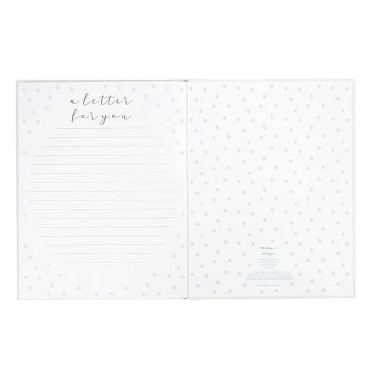 Little Moon Memory Book, unisex baby keepsake book with moon theme cover 2