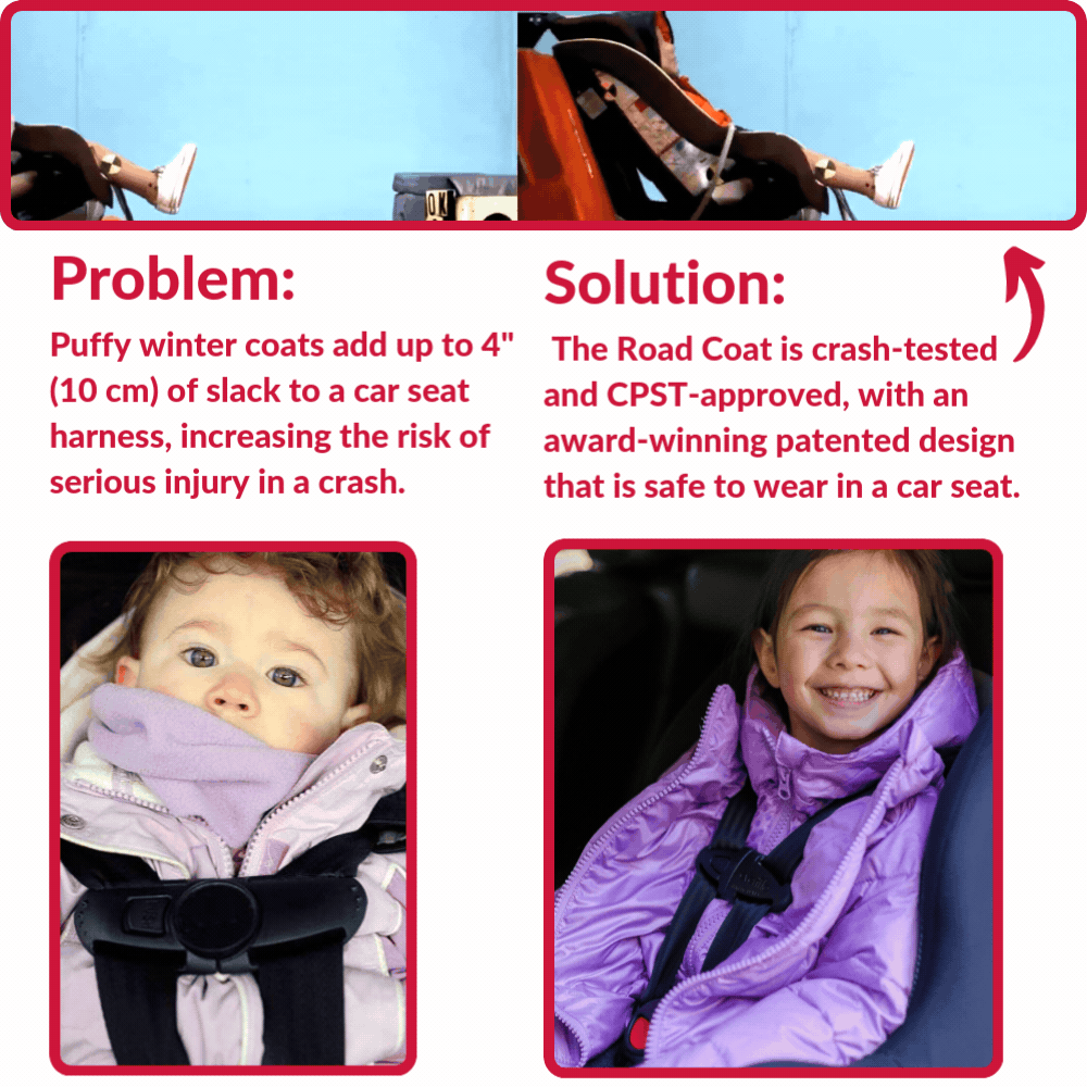 Car Seat Coat | The Road Coat Vegan - Purple Raptor