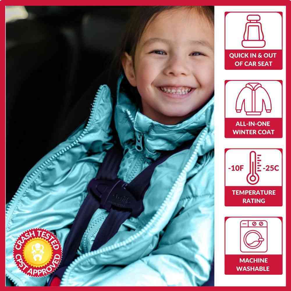 Car Seat Coat | The Road Coat Vegan - Aqua