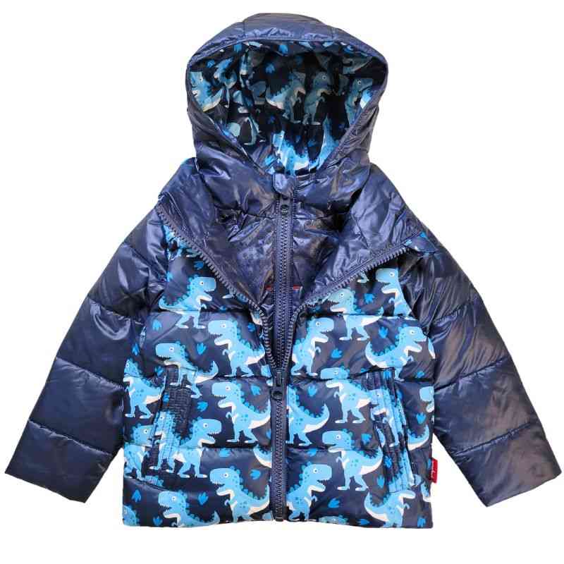 Car Seat Coat | The Road Coat Down - Navy Raptor Print