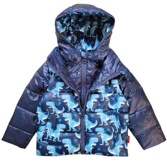 Car Seat Coat | The Road Coat Down - Navy Raptor Print