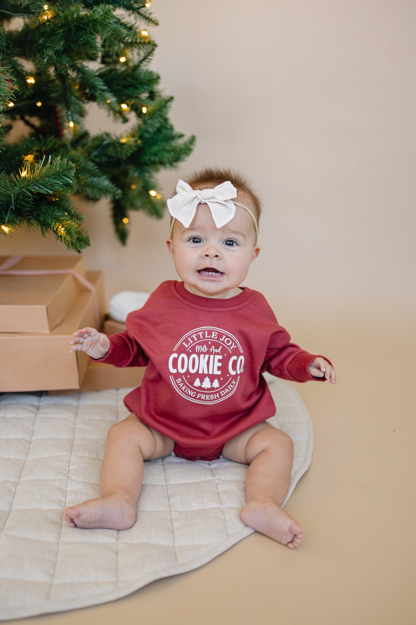 Little Joy Cookie Co. Christmas Sweatshirt Romper