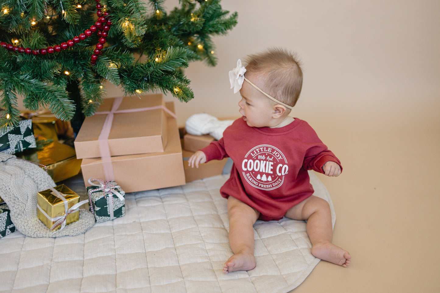 Little Joy Cookie Co. Christmas Sweatshirt Romper
