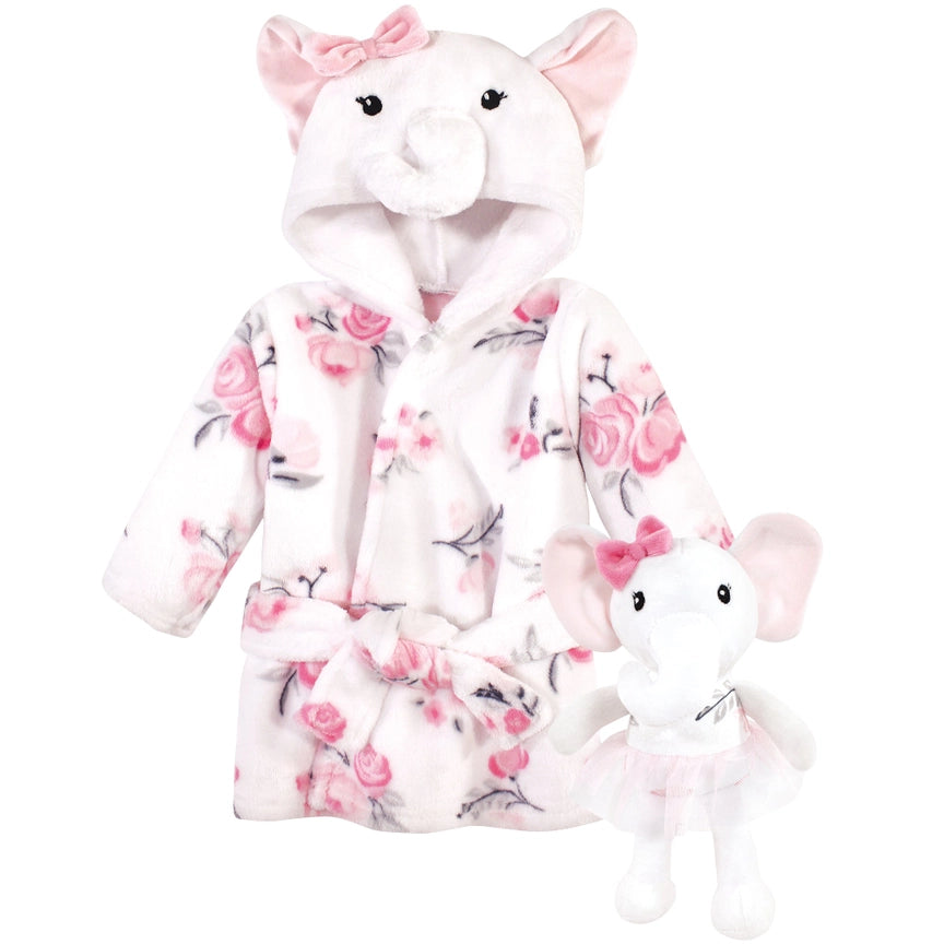 Premium Baby Girl Gift Basket – Newborn Layette Set with Onesies, Bibs, Memory Book, Milestone Blanket, Robe, & Plush Elephant