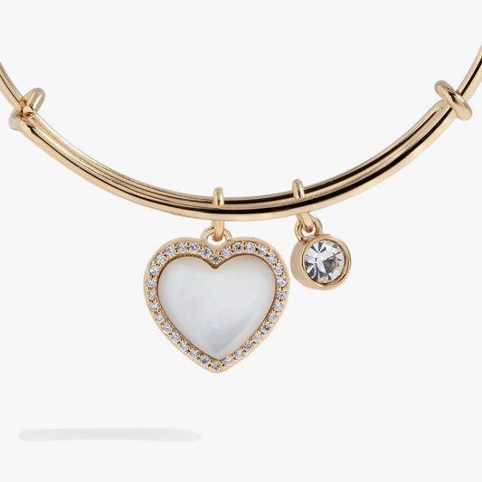 Mother of Pearl Heart Anniversary Bangle