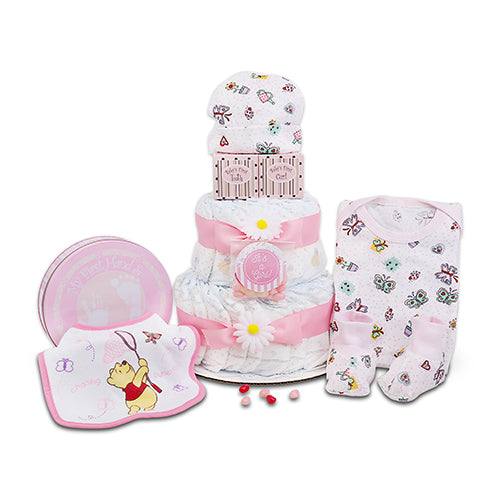 Sweet Baby Girl Diaper Cake Gift