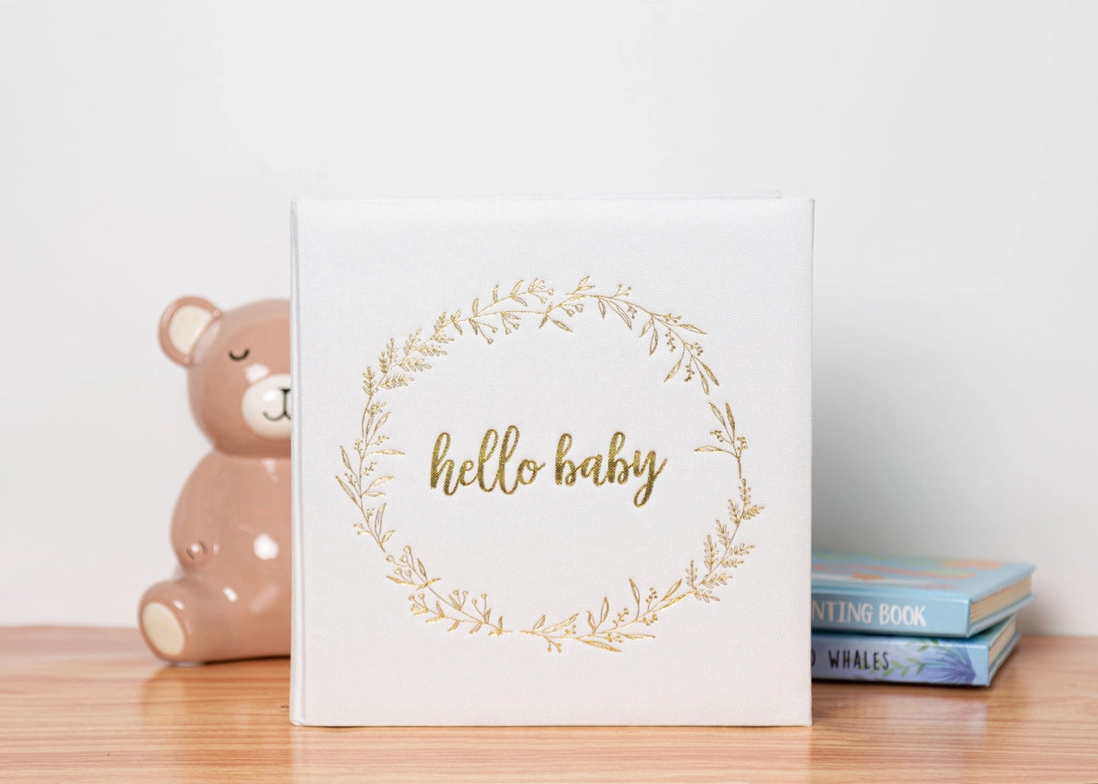 Ivory Linen Baby Memory Book – Gender Neutral Keepsake Journal