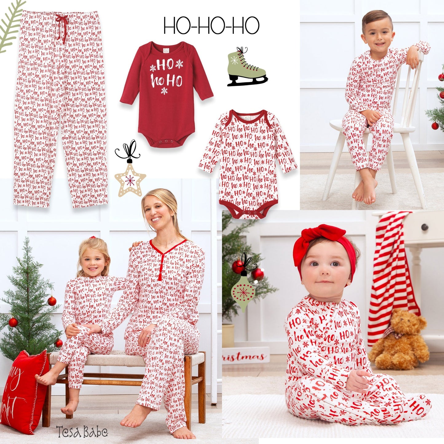 Christmas Bamboo Kids' Pajama Set Ho-Ho-Ho