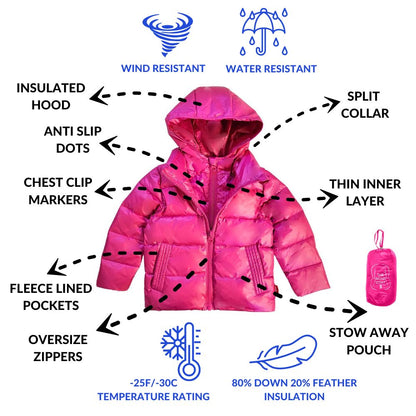 Car Seat Coat | The Road Coat Down - Fuchsia
