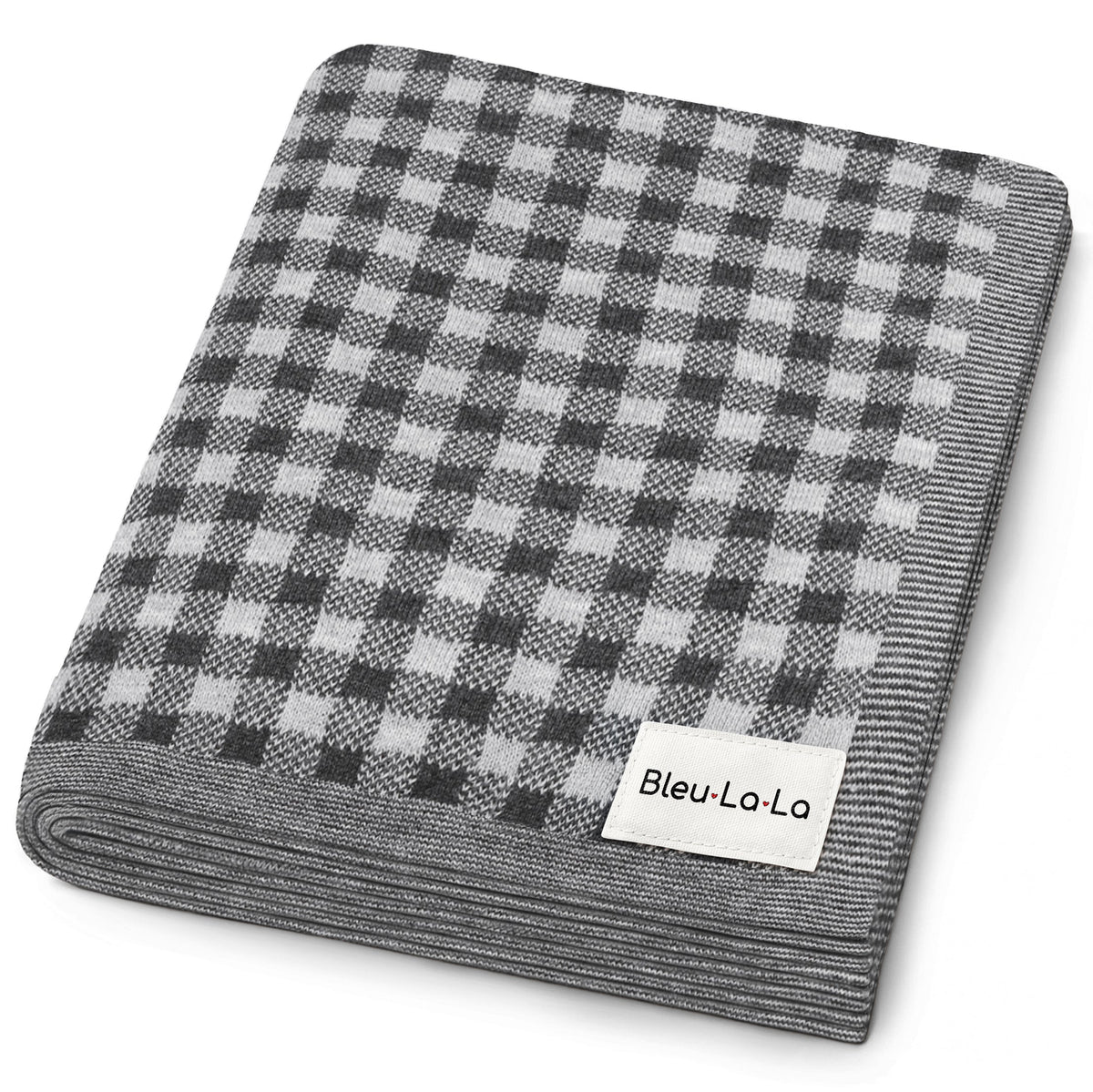 Checkered Knit Baby Blanket
