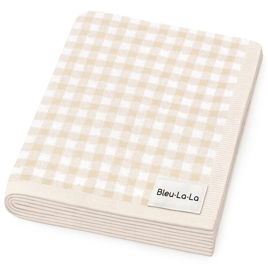 Checkered Knit Baby Blanket