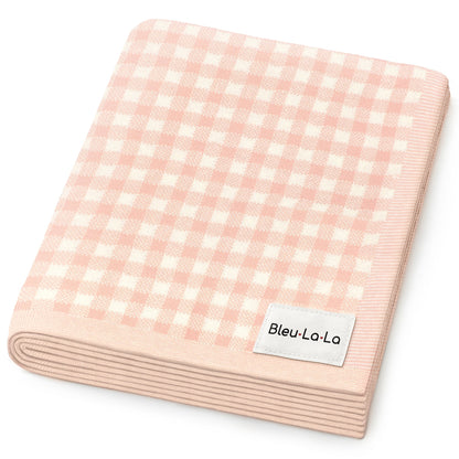 Checkered Knit Baby Blanket