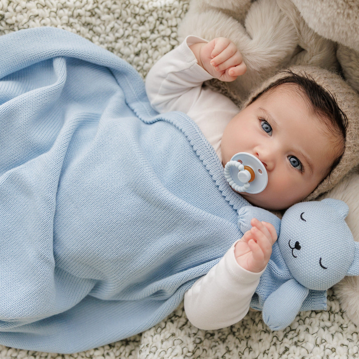 Blanket Lovey - 100% Organic Cotton Baby Blanket with Comfort Lovey