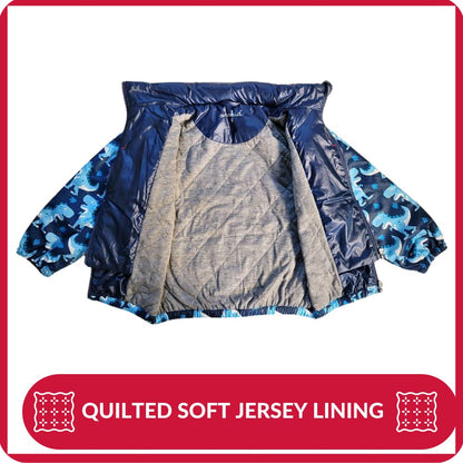 Car Seat Coat | The Road Coat Transition - Navy Raptor Print