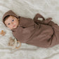 Luxe Collection 100% Organic Cotton Luxury Knit Baby Blanket + Hat Set with Gift Box