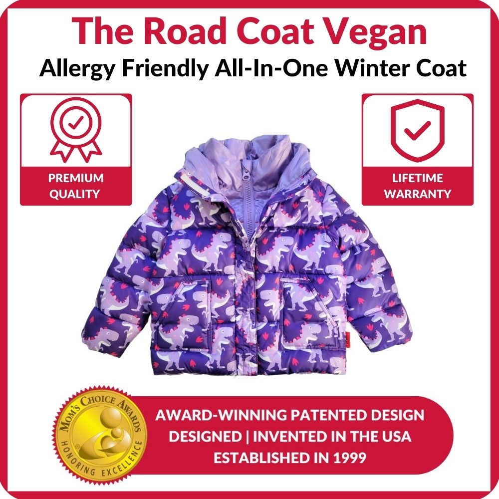 Car Seat Coat | The Road Coat Vegan - Purple Raptor