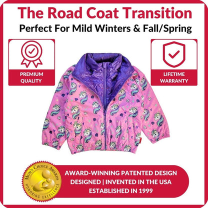 Car Seat Coat | The Road Coat Transition - Unicorn Print