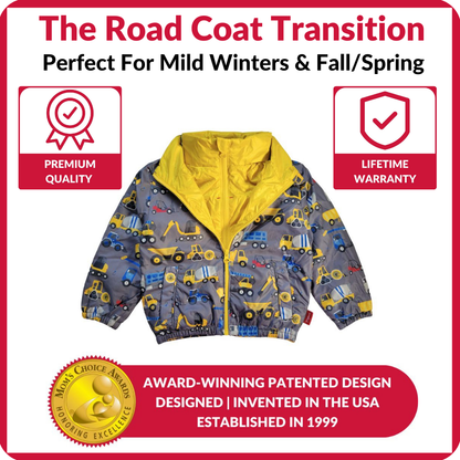 Car Seat Coat | The Road Coat Transition - Construction Print