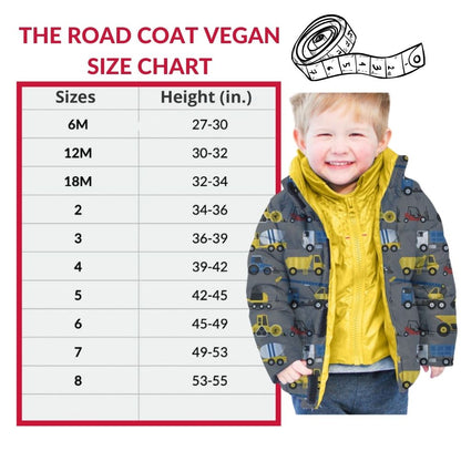 Car Seat Coat | The Road Coat Vegan - Construction Print