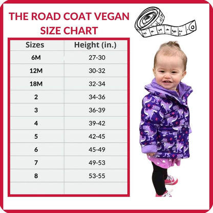 Car Seat Coat | The Road Coat Vegan - Purple Raptor