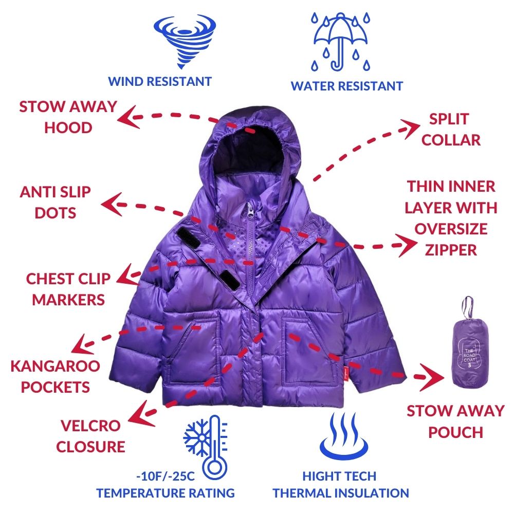 Car Seat Coat | The Road Coat Vegan - Purple