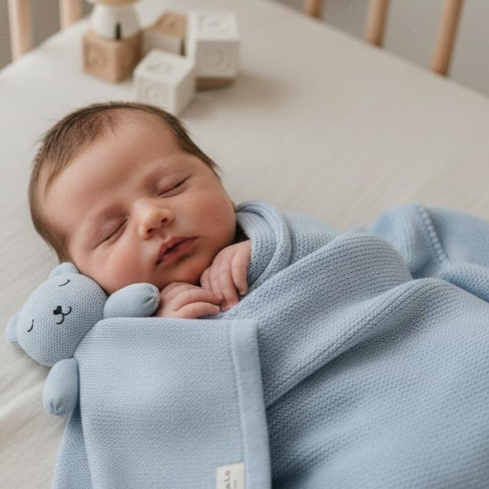 Blanket and Lovey Security Blanket Organic Cotton Gift Set