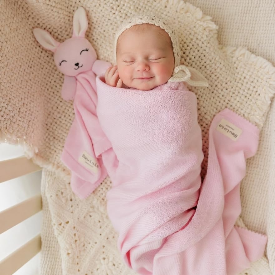 Blanket and Lovey Security Blanket Organic Cotton Gift Set