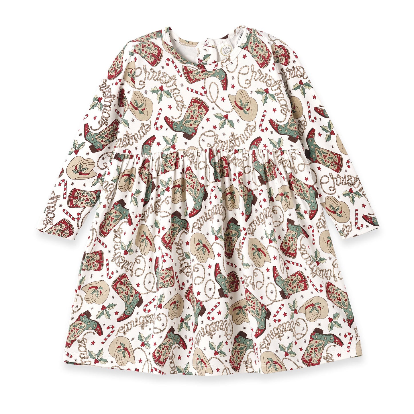 Western Christmas Girls Dress – Soft Bamboo Holiday Style