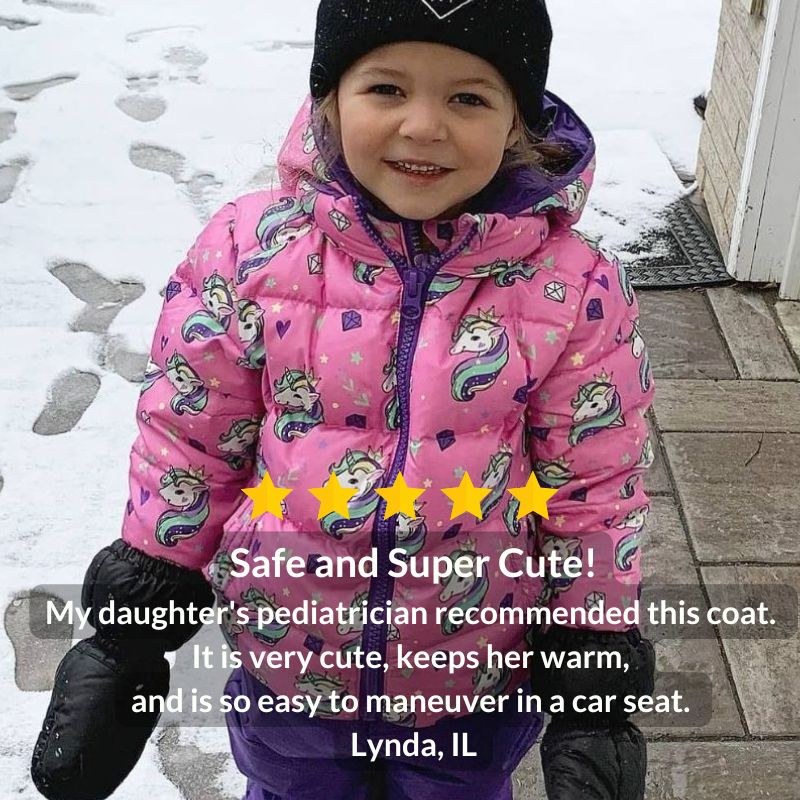 Car Seat Coat | The Road Coat Down - Unicorn Print