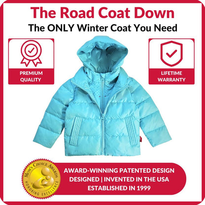 Car Seat Coat | The Road Coat Down - Aqua