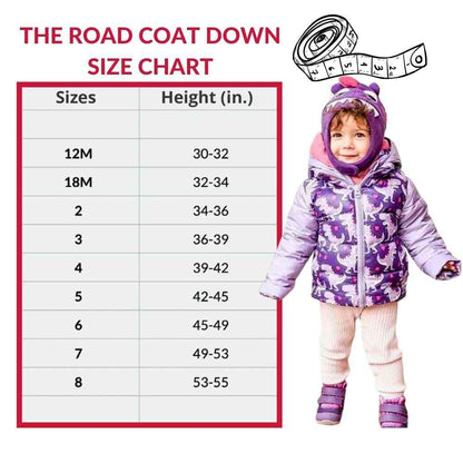 Car Seat Coat | The Road Coat Down - Purple Raptor Print