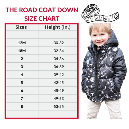 Car Seat Coat | The Road Coat Down - Rocketship Print
