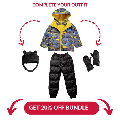 Car Seat Coat | The Road Coat Down - Construction Print