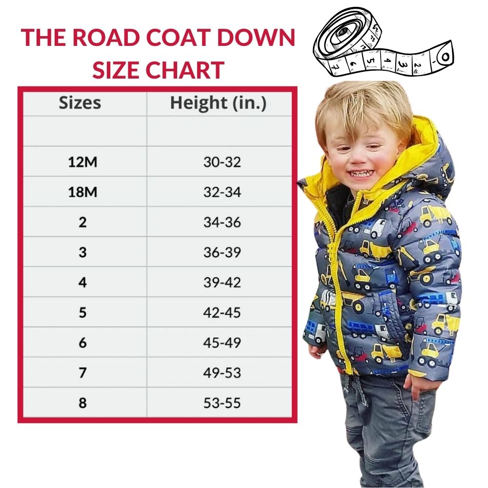 Car Seat Coat | The Road Coat Down - Construction Print