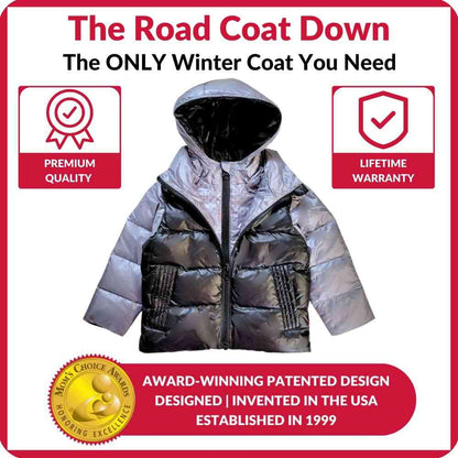 Car Seat Coat | The Road Coat Down - Platinum/Black