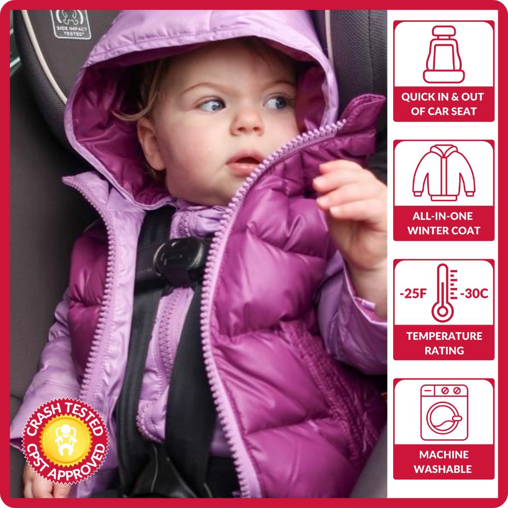 Car Seat Coat | The Road Coat Down - Lilac/Plum