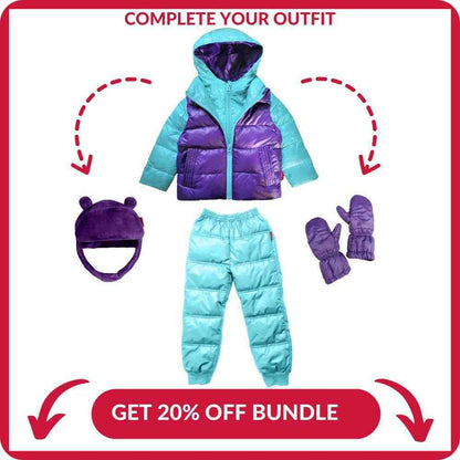 Car Seat Coat | The Road Coat Down - Aqua/Purple